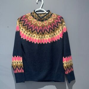 060- CeCe Elegant Black Sweater with Pink and Gold Accents
